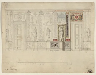 Berlin, Wilhelmstraße 102. Palais des Prinzen Albrecht von Preußen, Entwurf zum ovalen Speisesaal