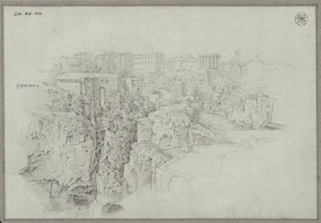 Blick auf Tivoli über das Tal des Aniene