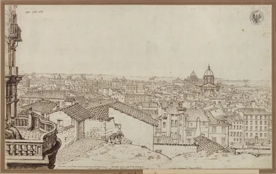 Blick von Schinkels Wohnung auf dem Monte Pincio auf Rom