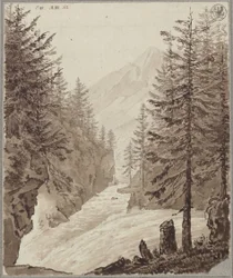 Der Klamm-Pass mit der Gasteiner Ache bei Lend im Salzburgischen