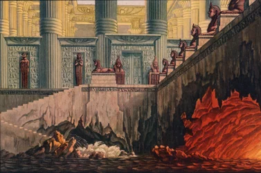 Entwurf für eine Inszenierung von Mozarts Oper „Die Zauberflöte“, 1816