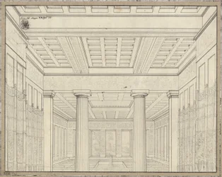 Dido. Oper von Bernhard Klein. Entwurf zur 3. Dekoration. Gemach im Palast
