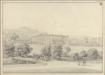 Kressendorf (Krzeszowice) bei Krakau. Schloss. Perspektivische Ansicht