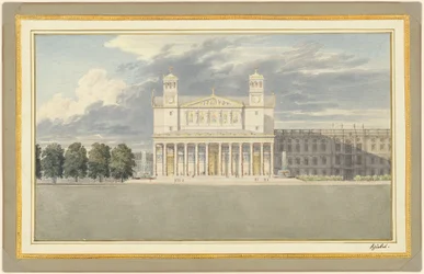Die Fassade und Umgebung einer Kathedrale für Berlin