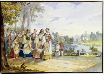 Russische Bäuerinnen im Festkleid