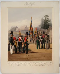 Soldaten der 2. Garde-Infanteriedivision der russischen Kaiserlichen Garde