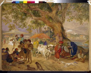 Süßwasserquellen in der Nähe von Konstantinopel (Osmanisches Reich, heutiges Istanbul, Türkei) - Werk von Karl Pawlowitsch Brjullow (1799-1852)