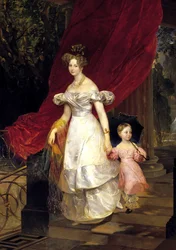 Porträt der Großherzogin Elena Pawlowna von Russland 1807-1873 mit ihrer Tochter Maria, 1830
