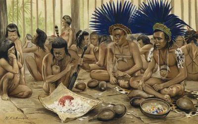 Fest der Toten der Bororo-Indianer Zentralbrasiliens