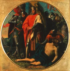 Rudolf I. von Habsburg an der Leiche Ottokars bei Dürnkrut 1278