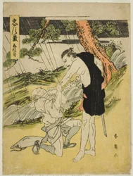 Akt Fünf: Yamazaki-Straße aus dem Stück Chushingura (Schatz der Siebenundvierzig Treuen Gefolgsleute)