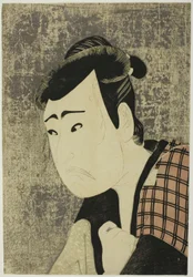Büste des Schauspielers Ichikawa Yaozo III als Tanabe Bunzo im Stück Hana-ayame Bunroku Soga, aufgeführt im Miyako-Theater ab dem fünften Tag des fünften Monats, 1794