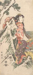 Kabuki-Schauspieler Segawa Kikunojo III in einer Frauenrolle, 1788