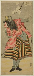Der Schauspieler Ichikawa Danjuro V als Hei Shinno Masakado im Stück Hana no O-Edo Masakado Matsuri, aufgeführt im Ichimura Theater im elften Monat, 1789