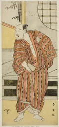 Der Schauspieler Kataoka Nizaemon VII als Hayakawa Matabei (?) im Stück Furiwake-gami Aoyagi Soga (?), aufgeführt im Miyako-Theater (?) im ersten Monat, 1796 (?)