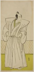 Der Schauspieler Ichikawa Danjuro V als Enya Hangan (?) im Stück Kanadehon Chushin Nagori no Kura (?), aufgeführt im Nakamura-Theater (?) im neunten Monat, 1780 (?)