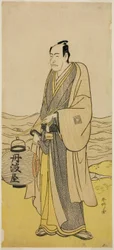 Der Schauspieler Ichikawa Danjuro V als Tambaya Suketaro im Stück On