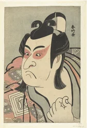 Büste des Schauspielers Ichikawa Monnosuke II in der Rolle von Soga no Goro