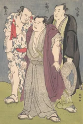 Drei Sumo-Ringer: Onogawa, Seimiyama und Yatsugamine, ca. 1790er
