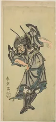 Der Schauspieler Ichikawa Danzo III als Shoki der Dämonenbezwinger im Stück "Date Moyo Kumo ni Imazuma" ("Dandyish Design: Blitz zwischen Wolken")