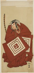 Der Schauspieler Ichikawa Yaozo II als Hachio-maru Aratora im Stück Chigo Sakura Jusan Kane, aufgeführt im Ichimura Theater im elften Monat, 1774