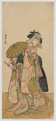 Der Schauspieler Iwai Hanshiro IV als Reisender, Edo-Periode, ca. 1790