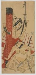 Die Schauspieler Ichikawa Danjuro IV in einer 
