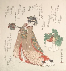 Junge Frau mit Weinkrug für die Neujahrszeremonie, ca. 1815