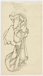 Gehende Kurtisane (Studie), ca. 1815-1849