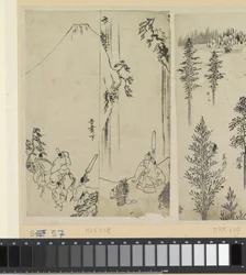Reiter mit Gefolge und die Begrüßung des Daimyo