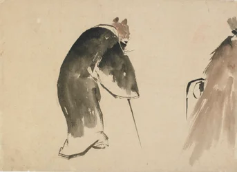 Eine alte Maus in einer schwarzen Robe