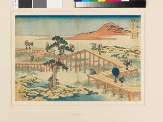 Alte Ansicht der Acht-Teil-Brücke in Mikawa