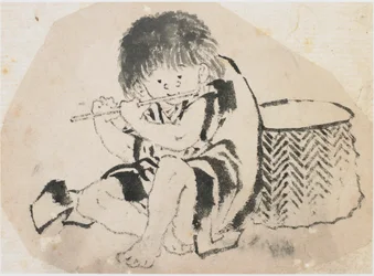 Junge, der Flöte spielt, Edo-Periode, ca. 1840