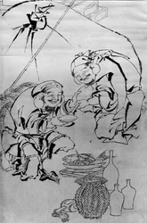 Ebisu und Daikoku feiern das Neujahrsfest, 18.-19. Jahrhundert