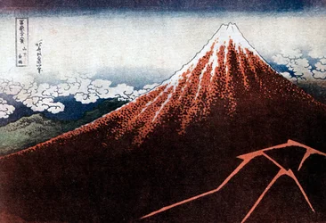 Fuji über dem Blitz, ca. 1823