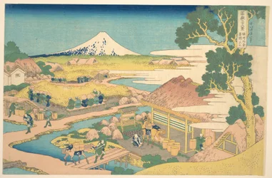 Fuji von den Katakura-Teefeldern in Suruga, aus der Serie Sechsunddreißig Ansichten des Berges Fuji