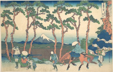 Hodogaya auf der Tōkaidō, aus der Serie Sechsunddreißig Ansichten des Berges Fuji