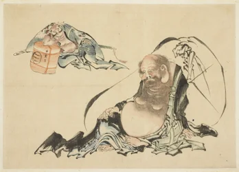 Hotei und Asahina Saburo liegend (zwei Skizzen)