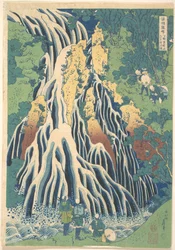 Kirifuri-Wasserfall am Kurokami-Berg in Shimotsuke, aus der Serie Eine Tour zu Wasserfällen in verschiedenen Provinzen