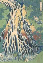 Kirifuri-Wasserfall am Kurokami-Berg in Shimotsuke, ca. 1832
