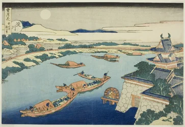 Mondlicht am Yodo-Fluss (Yodogawa), aus der Serie "Schnee, Mond und Blumen (Setsugekka)"
