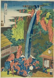 Roben-Wasserfall in der Provinz Sagami, aus der Serie "Eine Tour zu Wasserfällen in verschiedenen Provinzen"