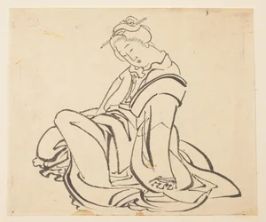 Sitzende Frau
