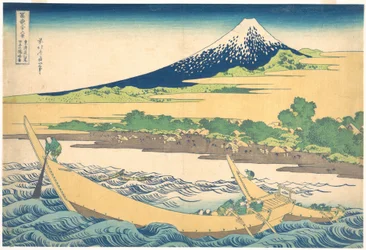 Tago-Bucht bei Ejiri auf der Tōkaidō (Tōkaidō Ejiri Tago no ura ryaku zu), aus der Serie Sechsunddreißig Ansichten des Berges Fuji (Fugaku sanjūrokkei)