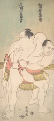 Die Sumoringer Wadagahara Jinshiro und Kachozan Gorokichi, ca. 1783