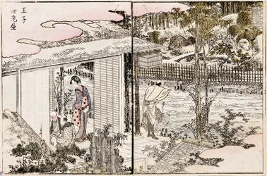 Das Restaurant Ebiya in Oji. Aus der Serie Vergnügungen in der östlichen Hauptstadt, 1802