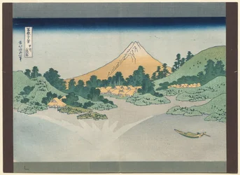Sechsunddreißig Ansichten des Berges Fuji: Die Oberfläche des Sees Misaka in der Provinz Kai, frühe 1830er Jahre