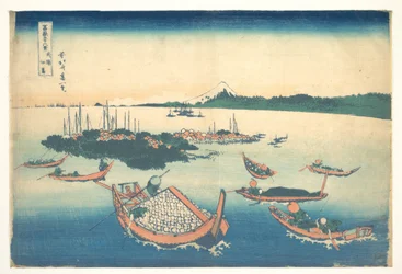 Tsukudajima in der Provinz Musashi, aus der Serie Sechsunddreißig Ansichten des Berges Fuji