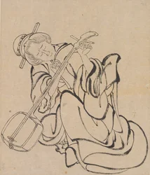Das Stimmen des Samisen, spätes 18. - frühes 19. Jahrhundert