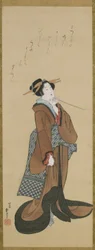 Frau mit Tabakspfeife, Edo-Periode, ca. 1814-15